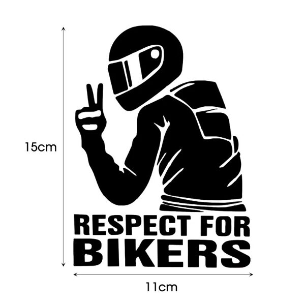 Uzlīme Respect for bikers  | vinila uzlīme | auto uzlīme | uzlīme uz auto