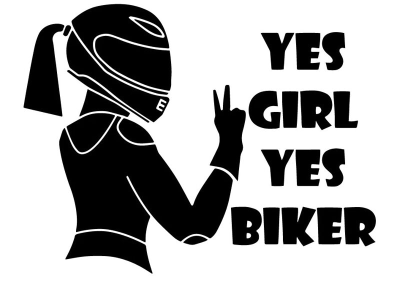 Uzlīme Yes Girl Yes Biker | vinila uzlīme | auto uzlīme | uzlīme uz auto